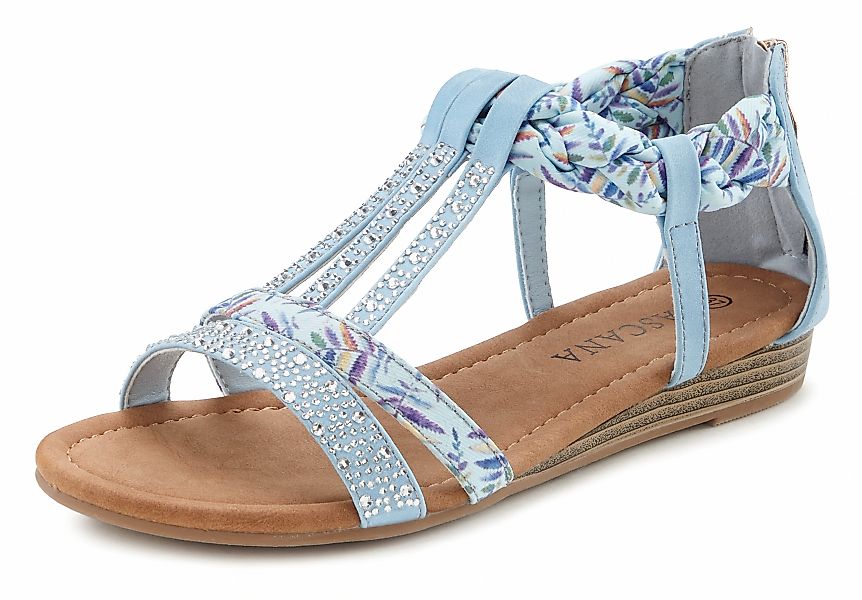 LASCANA Sandale "Sommerschuh, Sandalette,", mit Verzierung und kleinem Keil günstig online kaufen