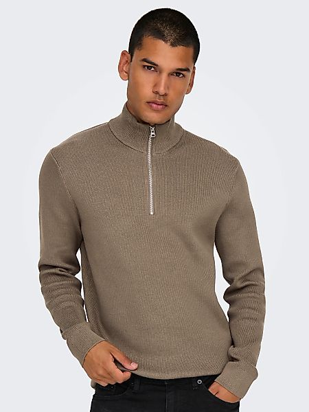 ONLY & SONS Strickpullover "ONSPHIL REG 12 STRUC HALF ZIP KNIT NOOS" günstig online kaufen