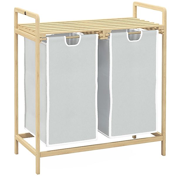 HOMCOM Wäschekorb Wäschebox mit 2 abnehmbaren günstig online kaufen