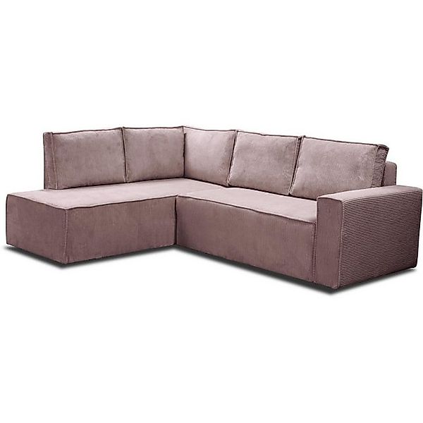 Beautysofa Ecksofa Modernes stilvolles bequemes ausziehbares Ecksofa BADO L günstig online kaufen