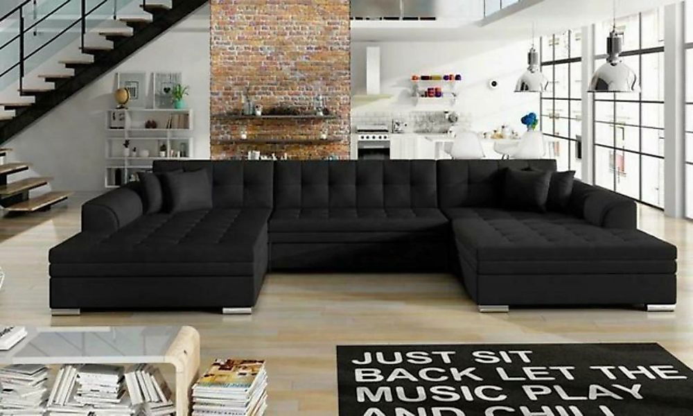 JVmoebel Ecksofa, Klassisch Design Ecksofa Vento Bettfunktion Couch Leder P günstig online kaufen