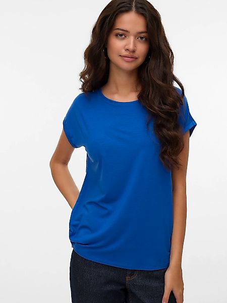 Vero Moda Rundhalsshirt "VMAVA PLAIN SS TOP GAJRS NOOS" Materialmix, regula günstig online kaufen