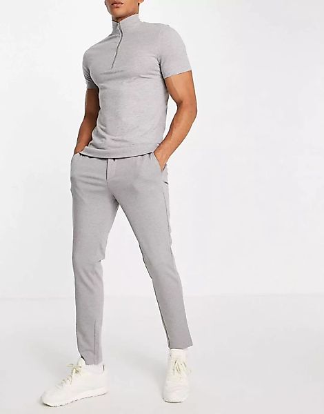 Jack & Jones Intelligence – Elegante Jersey-Hose mit Kordelzug in Grau günstig online kaufen