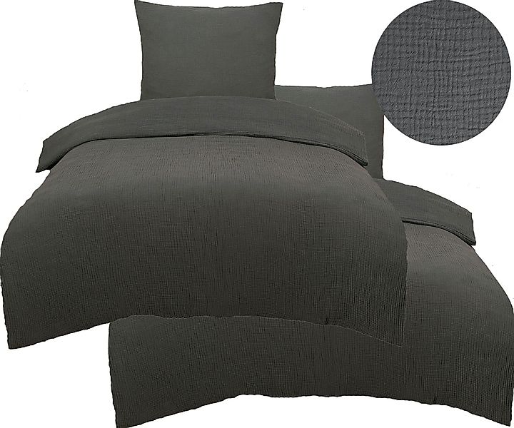 KH-Haushaltshandel Bettwäsche 4-tlg. Musselin Bettwäsche 2x günstig online kaufen
