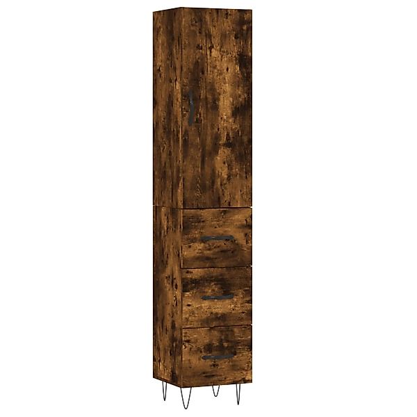 vidaXL Highboard Räuchereiche 34,5x34x180 cm Holzwerkstoff 3198886 günstig online kaufen