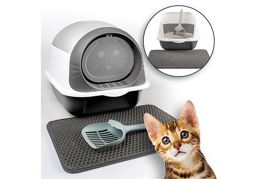LINUMA Katzentoilette Katzenklo mit Deckel, Streumatte und Schaufel abnehmb günstig online kaufen