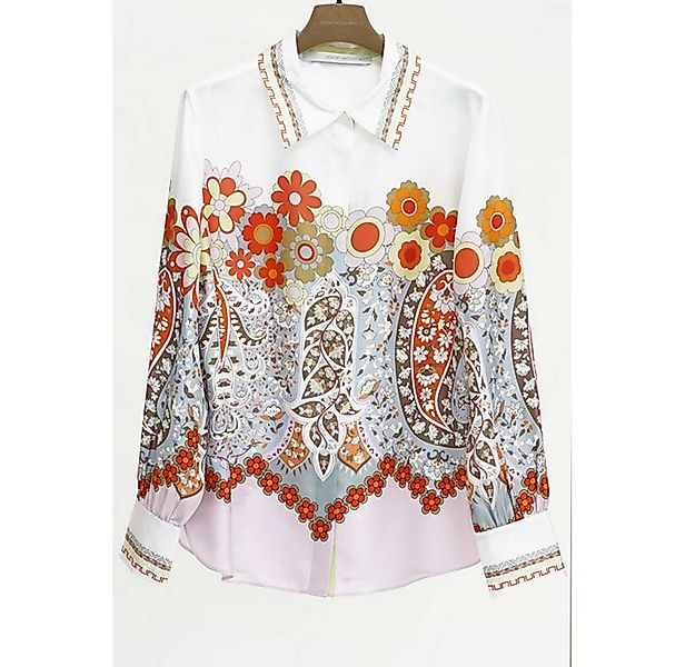 Herzensangelegenheit Blusentop Seidenbluse mit floralem Print – Light Lilac günstig online kaufen