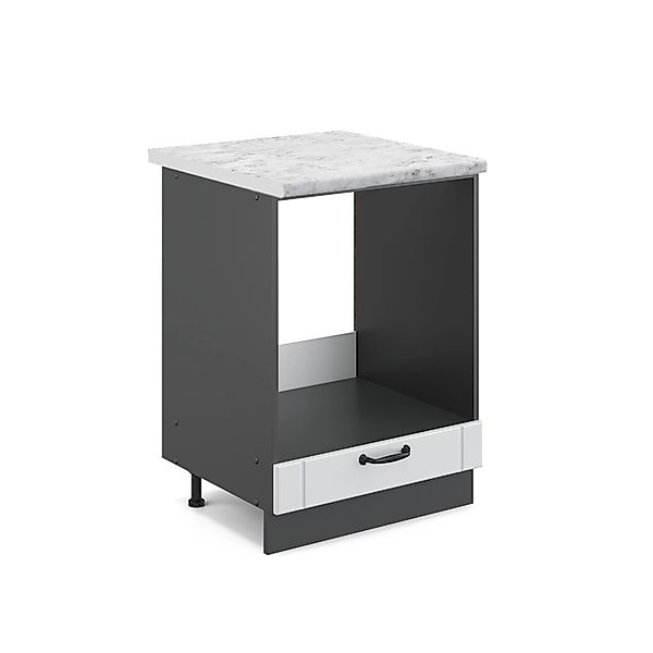 Vicco Herdumbauschrank Fame-Line Weiß Landhaus/Anthrazit 60 cm AP Eiche günstig online kaufen