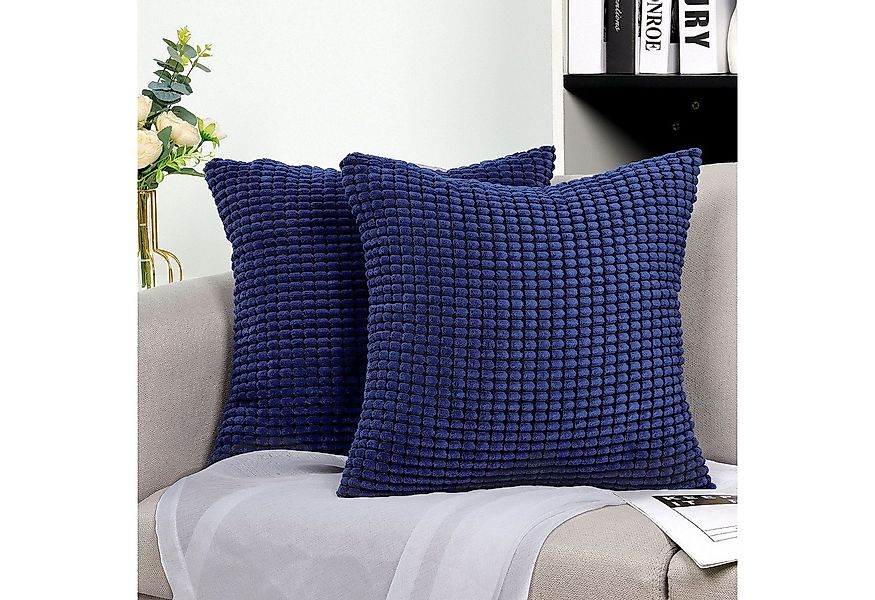 TAN.TOMI Kissenbezüge Kord Uni 2er Set Kissenbezug flauschig körnig Farbver günstig online kaufen