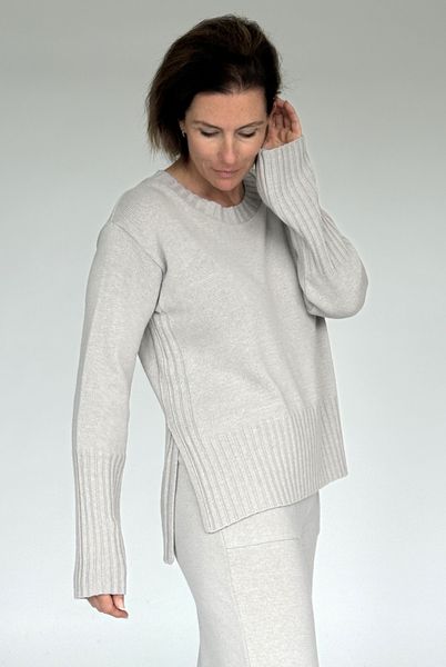 Zuckerwatte Rundhalspullover schöne Rippstrickdetails, aus wertiger günstig online kaufen