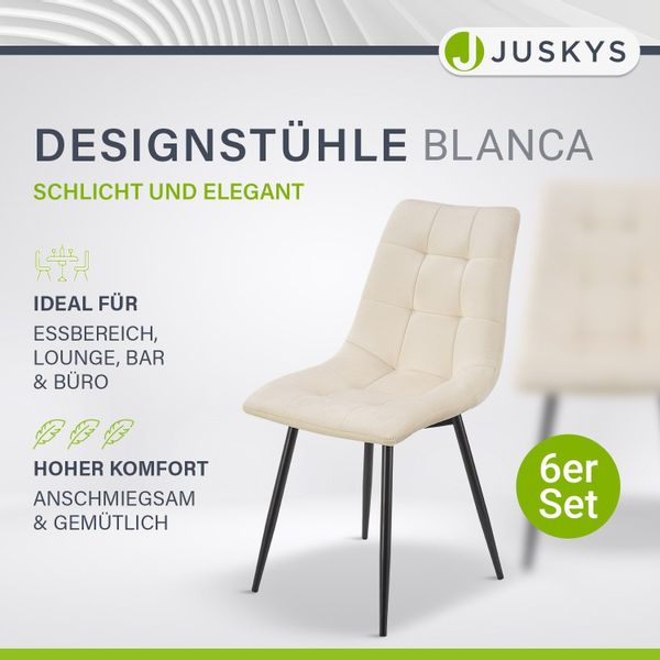 Juskys Esszimmerstuhl Blanca (6 St), bequeme günstig online kaufen