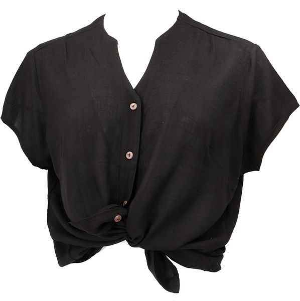 Guru-Shop Longbluse Luftiges Basic Blusentop, kurzarm günstig online kaufen