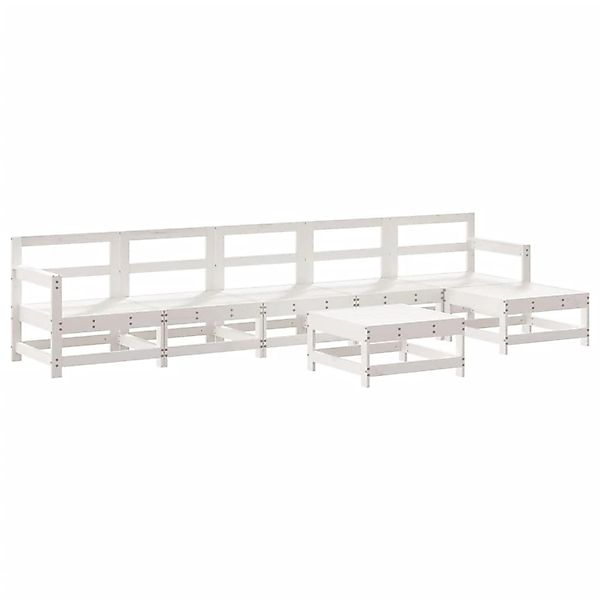 vidaXL 7-Tlg Garten-Lounge-Set Weiß Massivholz Kiefer 3186432 günstig online kaufen