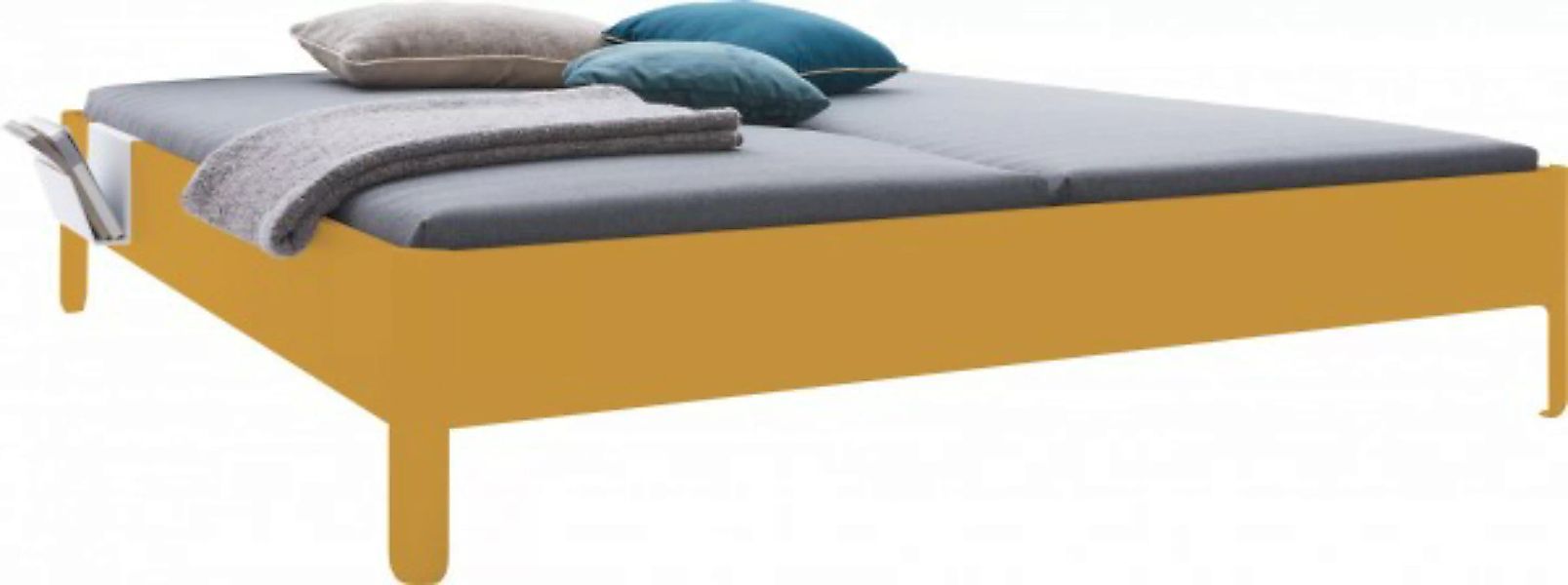 NAIT Doppelbett farbig lackiert Bambustiefgeld 180 x 210cm Ohne Kopfteil günstig online kaufen