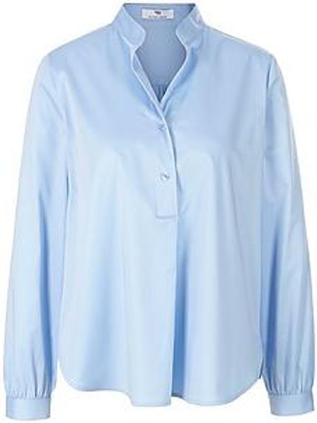 Bluse Stehkragen Peter Hahn blau günstig online kaufen