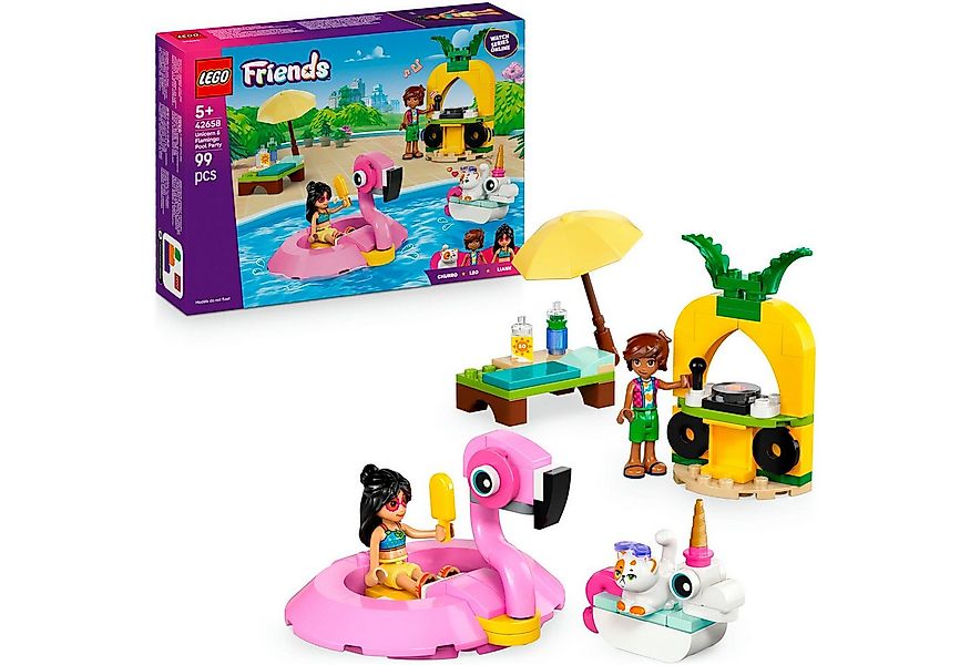 LEGO® Poolparty mit Einhorn und Flamingo (42658), LEGO Friends Konstruktion günstig online kaufen