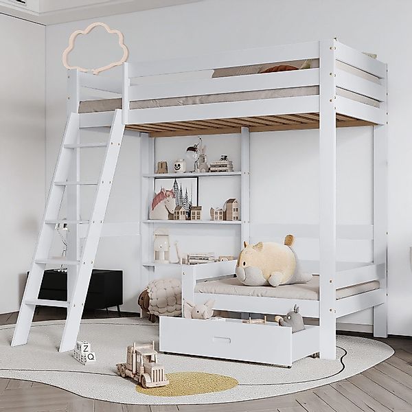 MODFU Etagenbett mit Sofa, Regalen und günstig online kaufen