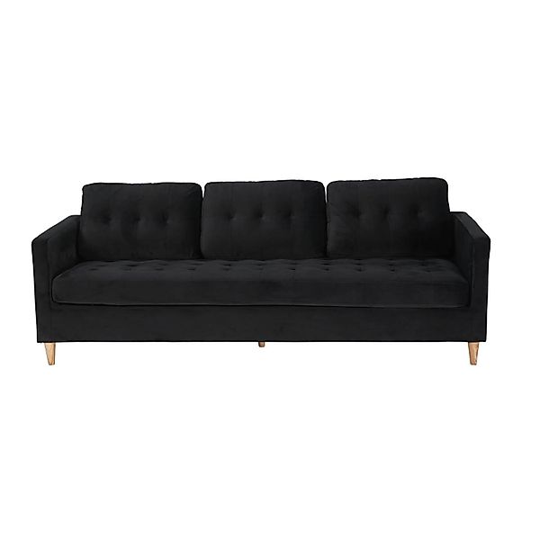 ebuy24 Marino Sofa 3 Personen Velour Schwarz günstig online kaufen