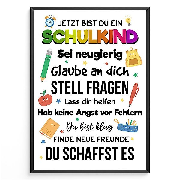 Tigerlino Poster Schulkind Karte Einschulung Glückwunschkarte günstig online kaufen
