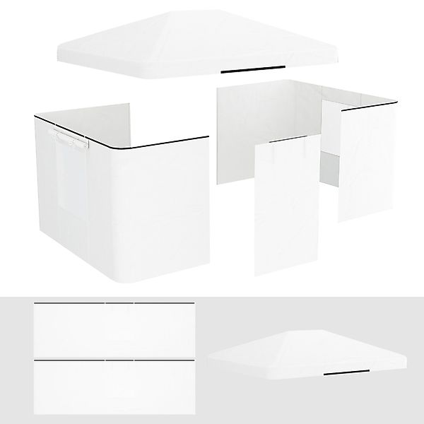 Outsunny Pavillon-Ersatzdach Ersatzdach-Set für Garten Pavillondach günstig online kaufen
