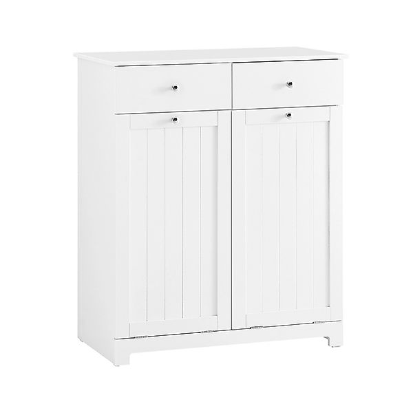 SoBuy Badschrank mit 2 Wäschesäcken Wäscheschrank Wäschesammler Weiß 78x90x günstig online kaufen