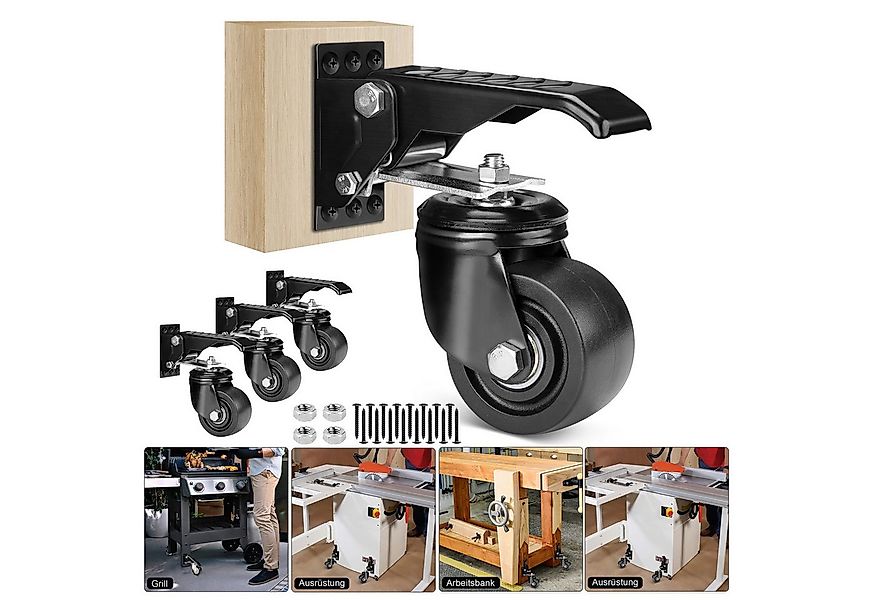 XERSEK Lenkrolle 4X 75mm Schwerlastrolle Transportrollen Absenkbar für Werk günstig online kaufen