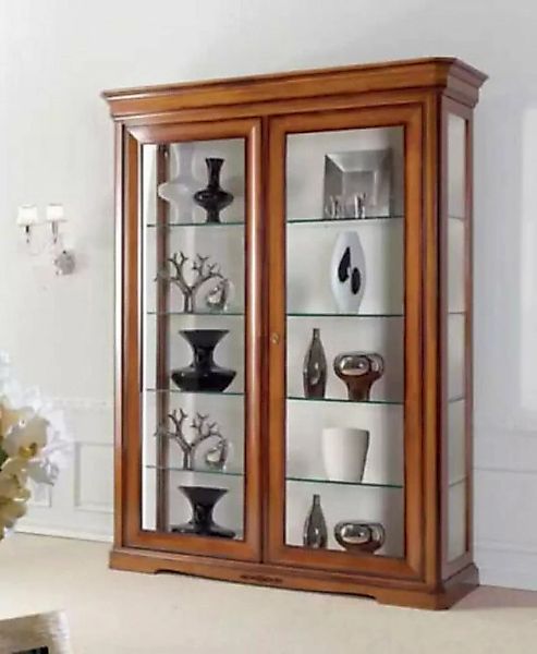 JVmoebel Vitrine Klassischer Vitrine Glasschrank Braun Schränke Holz (1-St. günstig online kaufen