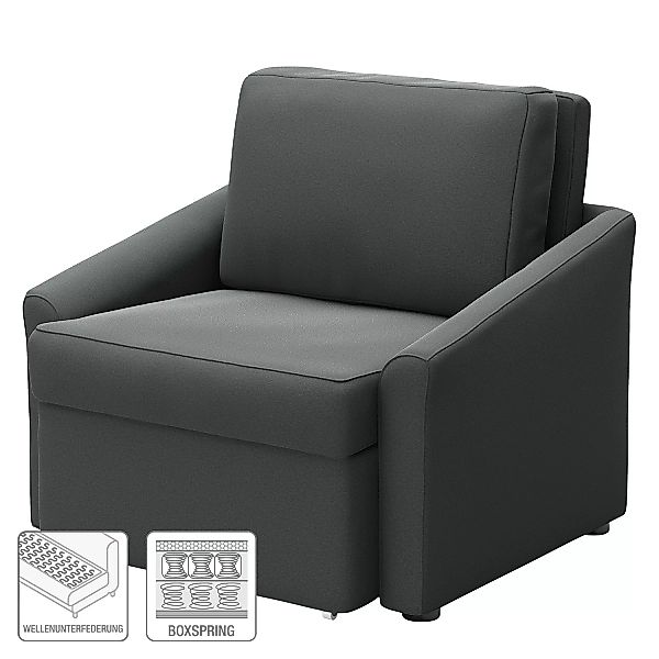 home24 Modoform Sessel Rifton II Dunkelgrau Microfaser mit Schlaffunktion 1 günstig online kaufen
