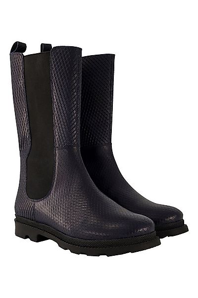 Ulla Popken Leder-Stiefeletten Schlangenprägung Zipper Weite H Stiefel günstig online kaufen