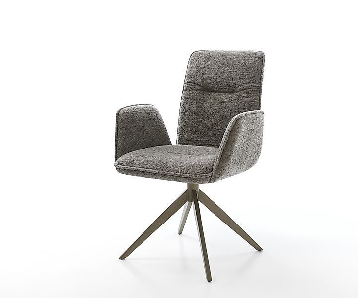 Drehstuhl Vinja-Flex Bouclé Soft Schlamm Kreuzgestell breit Effektfinish Ti günstig online kaufen