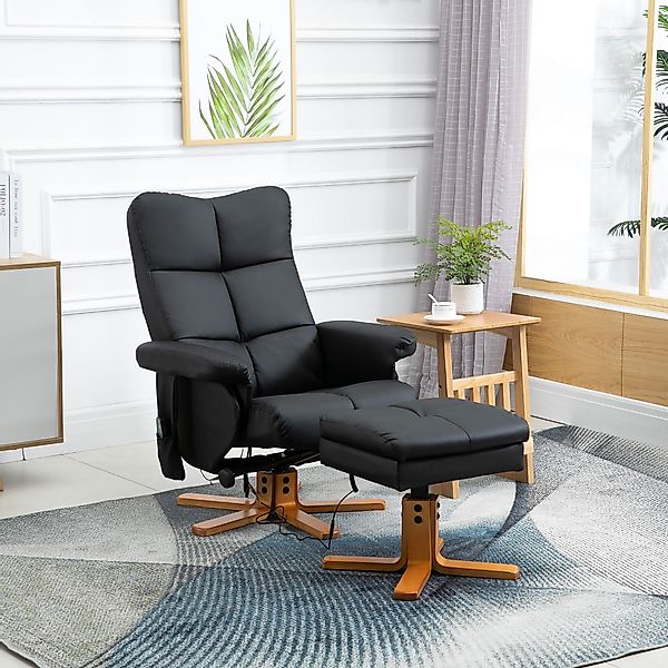 HOMCOM Relaxsessel mit Massagefunktion, 145° Neigung, Massagesessel mit Fuß günstig online kaufen