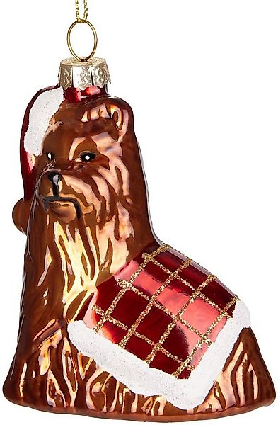 BRUBAKER Christbaumschmuck Hund mit Decke, Lustige Weihnachtskugel - Yorksh günstig online kaufen