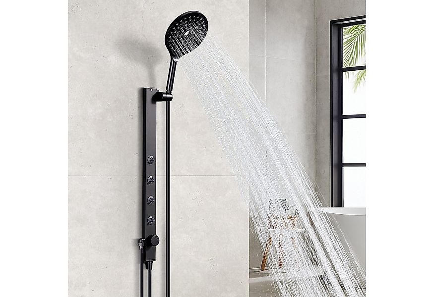HOMELODY Duschsystem schwarz Duschsäule mit Handbrause und 4 Massagedüsen, günstig online kaufen
