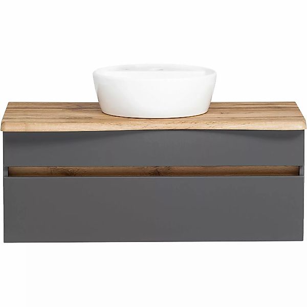 Held Möbel Einzelwaschtisch Trient 121 cm Grau Matt mit Softclose günstig online kaufen