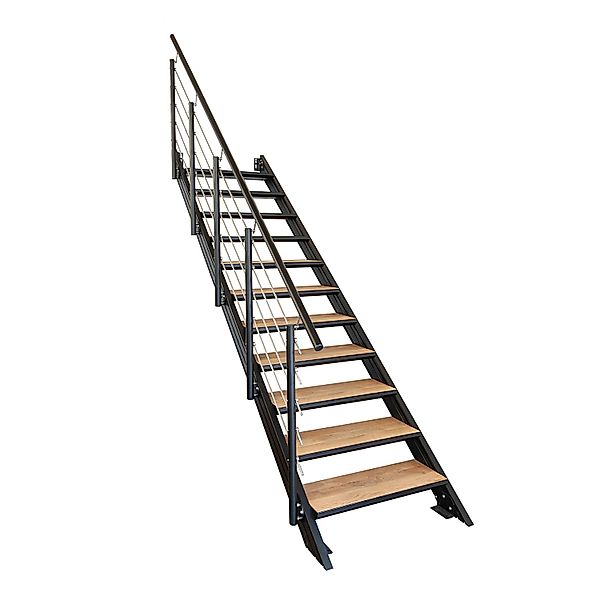 Treba Wangentreppe Brooklyn mit 13 Stufenwannen 100 cm x 30,7 cm Alu Schwar günstig online kaufen