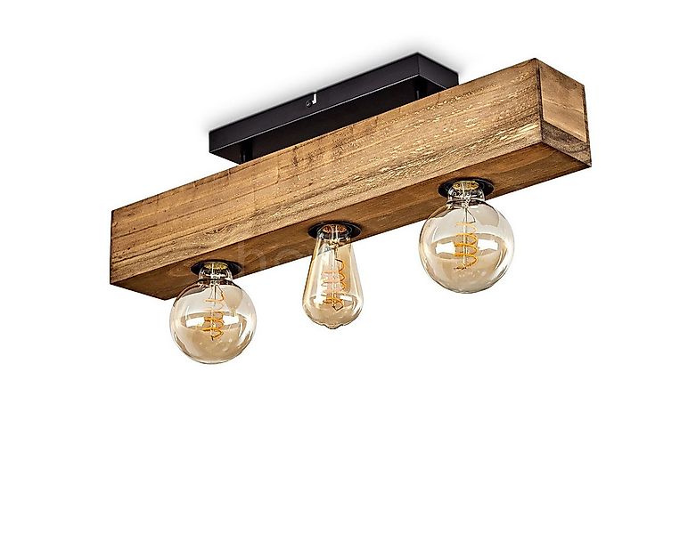 hofstein Deckenleuchte »Crova« längliche Deckenlampe aus Metall/Holz in Sch günstig online kaufen