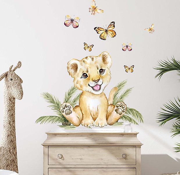 WANDKIND Wandtattoo Löwe & Schmetterlinge V357 günstig online kaufen