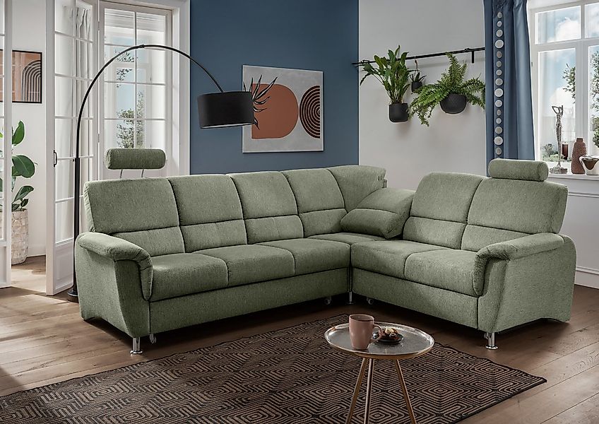 Home affaire Ecksofa Pisa L-Form, mit Schlaffunktion, Stauraum, 2x höhenver günstig online kaufen
