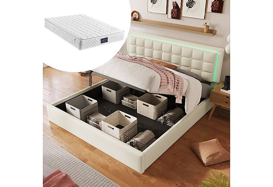 HAUSS SPOLE Polsterbett Polsterbett Hydraulisch Doppelbett Stauraumbett (in günstig online kaufen