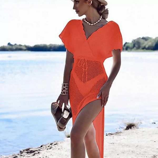 ZWY Strandkleid Strand-Sonnenschutz, einfarbig, sexy, hohles Kleid (LoseStr günstig online kaufen