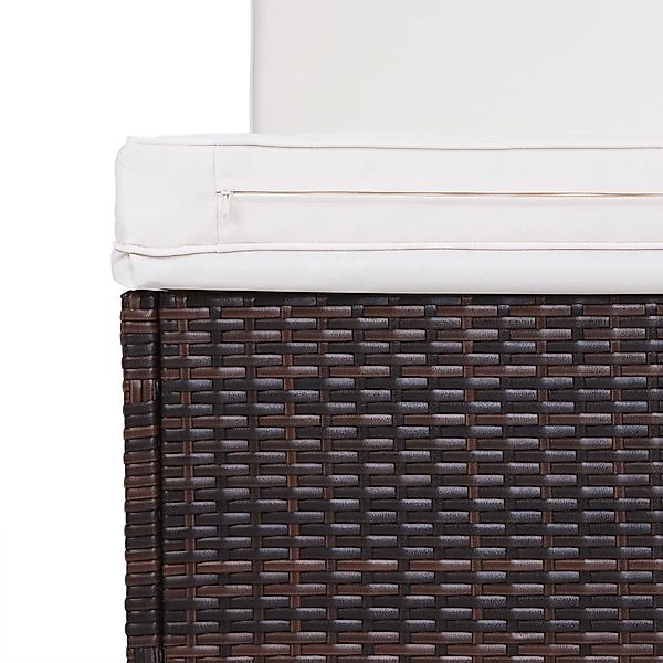 Polyrattan Gartenliege Braun/Creme 196x116x38cm günstig online kaufen