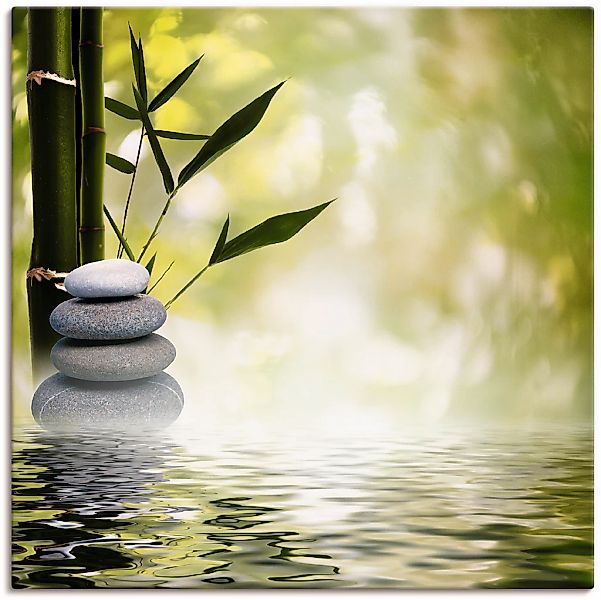 Artland Leinwandbild "Asiatische Spa Steine" Spa 1 Stk. tlg. auf Holzrahmen günstig online kaufen