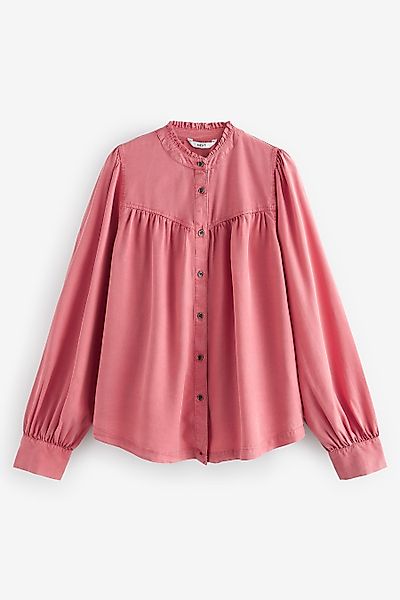 Next Langarmbluse Gewaschene Langarm-Bluse mit Rüschenausschnitt günstig online kaufen