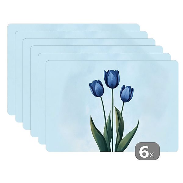 MuchoWow Platzset Tulpen - Blau - günstig online kaufen