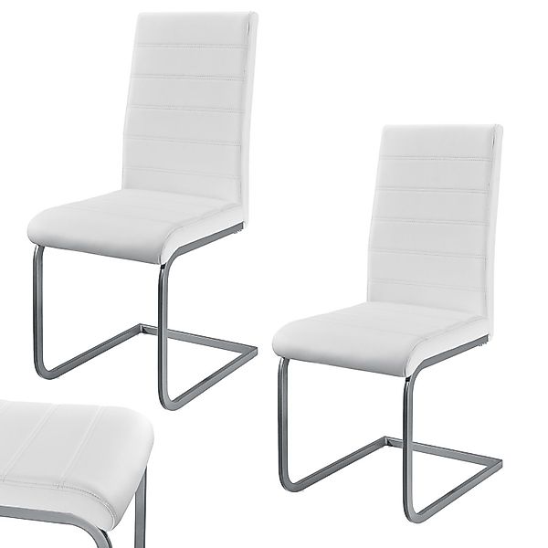 Juskys Freischwinger Vegas, hohe Rückenlehne, pflegeleicht, günstig online kaufen