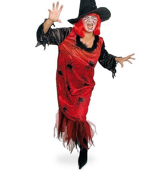 Fries Hexen-Kostüm Rote Spinnen Hexe Hexen Kostüm Kleid Halloween Karneval günstig online kaufen