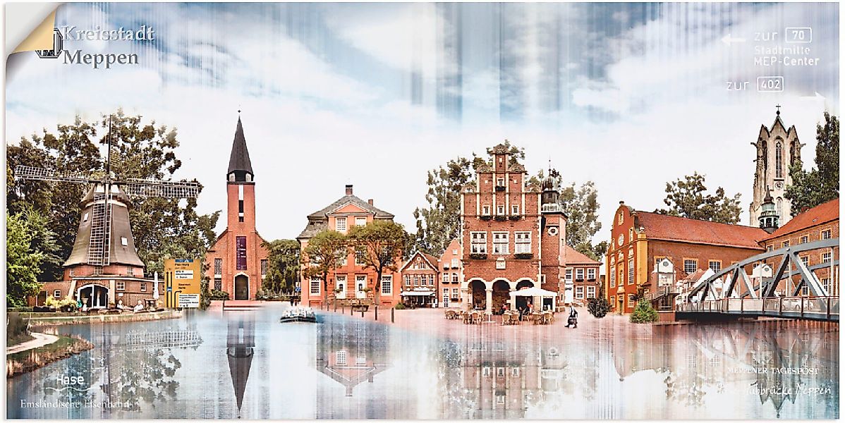 Artland Wandbild "Meppen Skyline Abstrakte Collage", Deutschland, (1 St.), günstig online kaufen