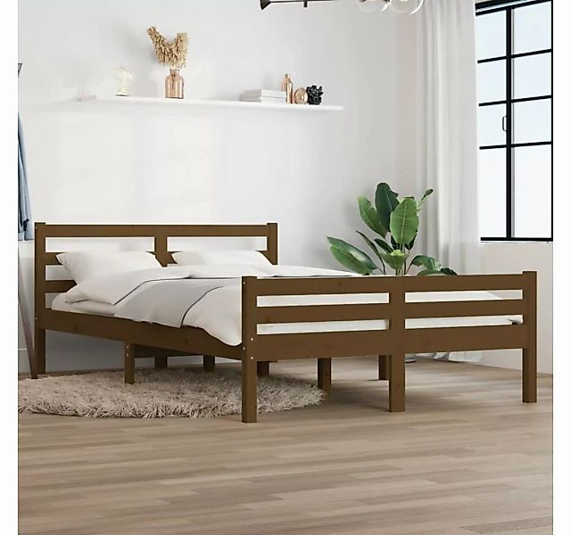 furnicato Bett Massivholzbett Honigbraun 140x200 cm günstig online kaufen