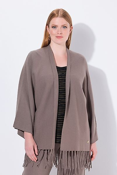 Ulla Popken Strickjacke Strickjacke Fransensaum ohne günstig online kaufen