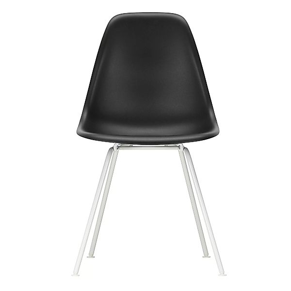 Vitra - Eames Plastic Side Chair DSX Gestell weiß - tiefschwarz/Sitzschale günstig online kaufen